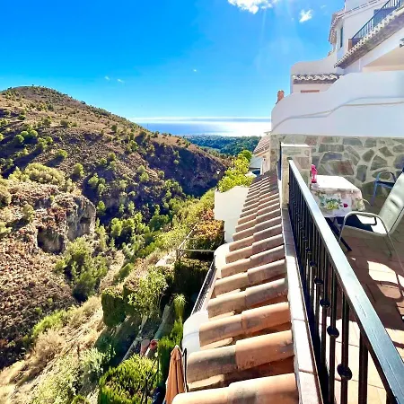 아파트 Axarquia , Frigiliana, Terraza Privada Con Vistas A La Montana Rio Y Al Mar *