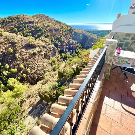 아파트 Axarquia , Frigiliana, Terraza Privada Con Vistas A La Montana Rio Y Al Mar 프리질리아나