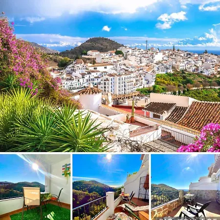 Axarquia , Frigiliana, Terraza Privada Con Vistas A La Montana Rio Y Al Mar * 프리질리아나