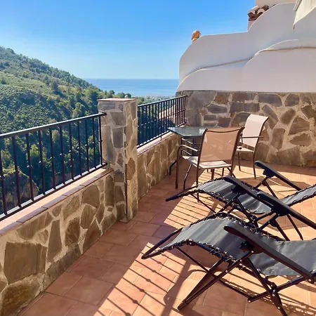 Axarquia , Frigiliana, Terraza Privada Con Vistas A La Montana Rio Y Al Mar 아파트 *